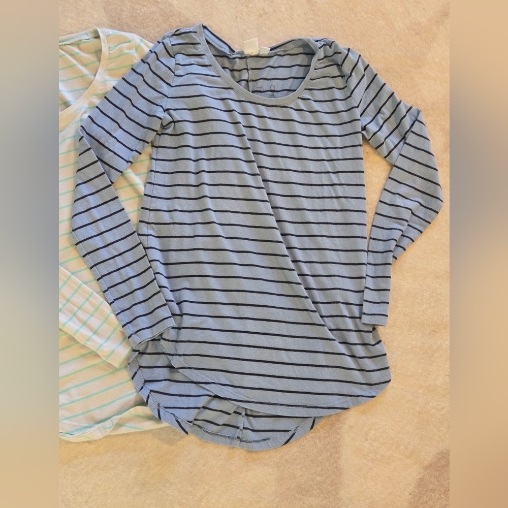 BP Nordstrom Lot Of 2 Long sleeve Striped Tees Tops Small - Picture 2 of 5
